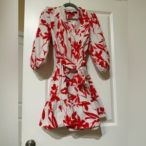 Emma & Michele Red Floral Long Sleeve Dress